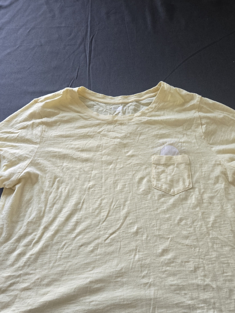 Men's Yellow Pocket Crew Neck T-Shirt